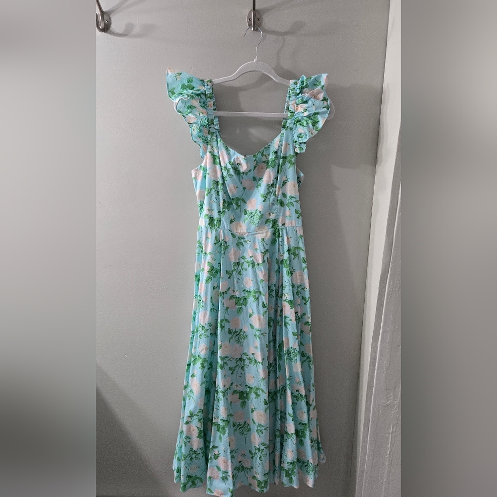 Hill House Blue and Green Floral Dress
